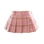 Cute Pink Plaid Mini Skirt for Women – High Waist A-Line Casual Fashion Skirt