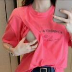 Women's Red Short Sleeve T-Shirt – Casual Soft Crew Neck Everyday Top