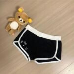 Women's Black Cotton Shorts with White Trim – Casual High-Waist Athletic Lounge Shorts - Image 2