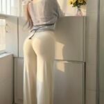Women's White Wide-Leg Pants – Casual Loose Fit High-Waist Comfortable Trousers