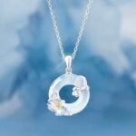 Elegant Silver & White Jade Pendant Necklace – Timeless Women's Jewelry Gift - 图片 4