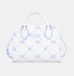 Kappa White & Blue Plaid Shoulder Bag – Casual Fashion Crossbody Tote Bag