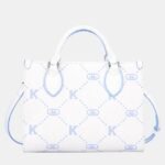 Kappa White & Blue Plaid Shoulder Bag – Casual Fashion Crossbody Tote Bag - 图片 3