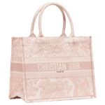 Dior Book Tote Medium Pink Embroidered Canvas Bag – Iconic Logo Shopping Tote for Women - 图片 2